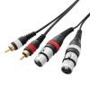 2m 2 x XLR Female – 2 x Phono Cable Lead