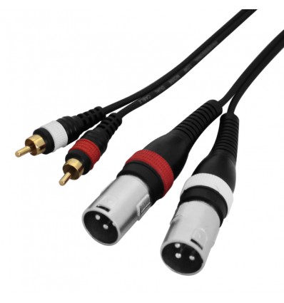 2m 2 x XLR Male – 2 x Phono Cable Lead