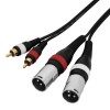 2m 2 x XLR Male – 2 x Phono Cable Lead