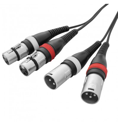 1.5m 2 x XLR Male – 2 x XLR Female Cable Lead
