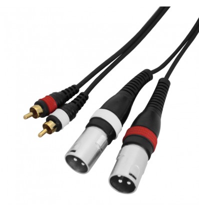 6m 2 x Phono – 2 x XLR Male Cable Lead