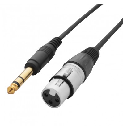 0.25m XLR Female – 6.35mm Stereo Jack Cable Lead