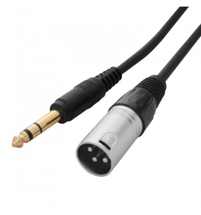 1m XLR Male – 6.35mm Stereo Jack Cable Lead